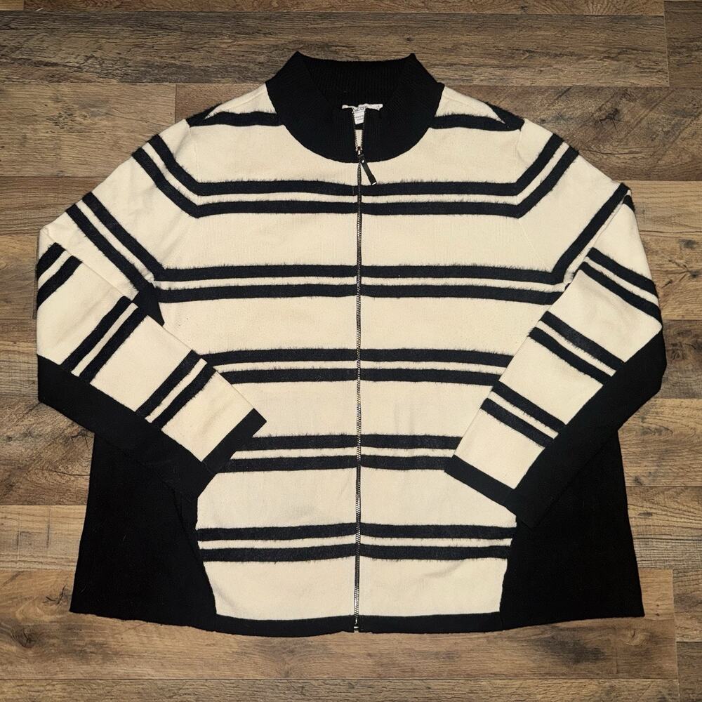 Chico’s Zenergy® Luxe Cashmere Blend Striped Cardigan Size 4 US XXL